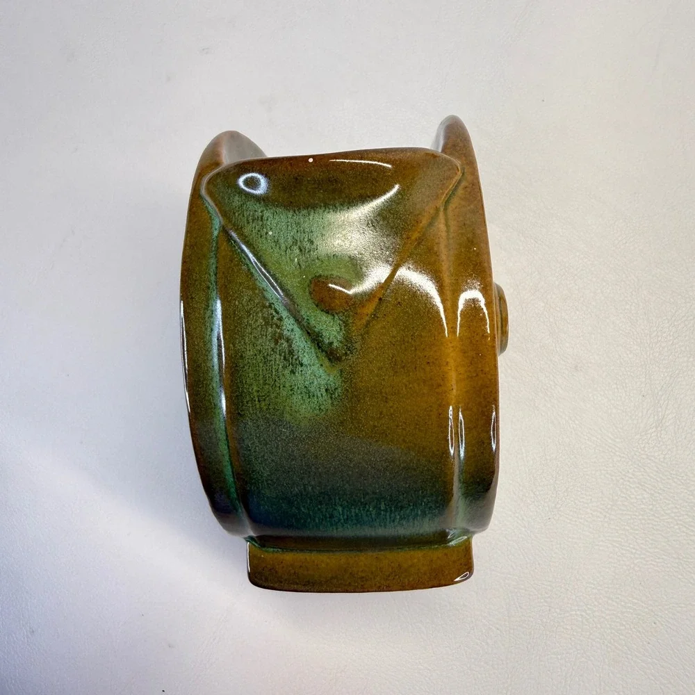 Vintage Frankoma Pottery Wagon Wheel Teapot and Creamer Set Prairie Green